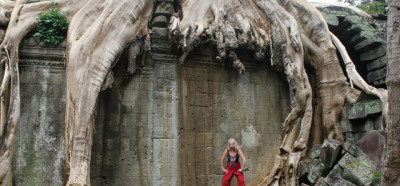 S koreninami preraščeno svetišče Angkor Wata