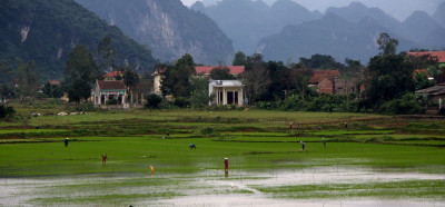 Riževa polja in vasi okoli Phang Nhaja