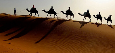 Slikovit kamelji safari na sipinah nad Nilom