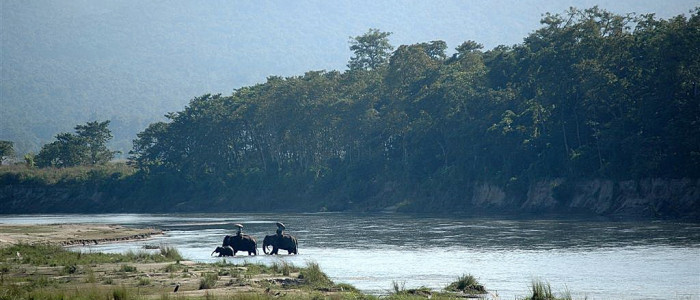 -Safari na slonih, park Chitwan